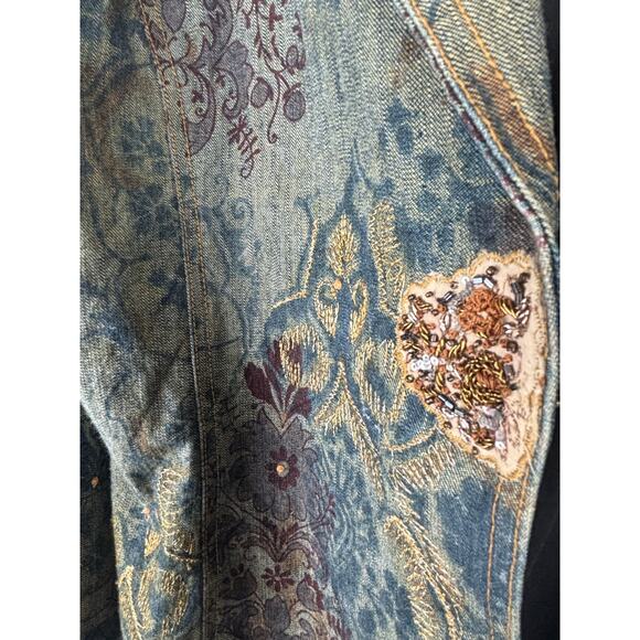 Chico’s Embellished Denim Blazer Women’s
 Size 12 - Picture 13 of 13